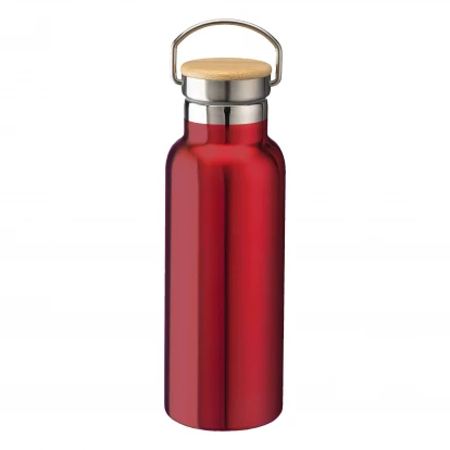 Sustainable Living Stainless Steel Insulating Flask 500ml With Bamboo Lid