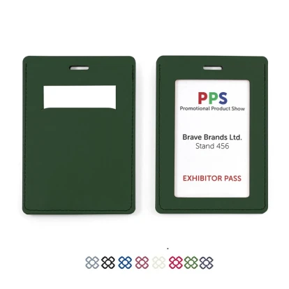 Portrait ID Card Holder, with a Card slot to the rear in recycled Como