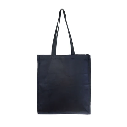 10oz Black Cotton Bag With Gusset