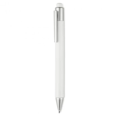 Plastic Push type pen blue in