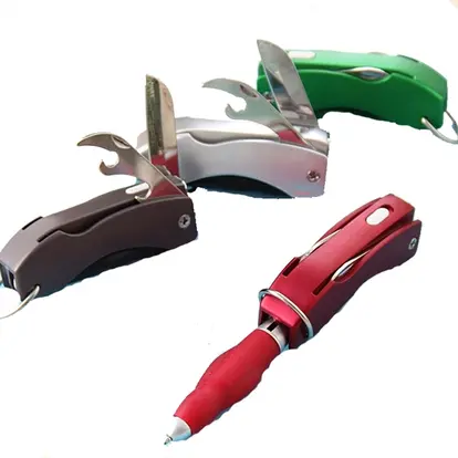 Folding Scissors Flashlight Ballpoint Pen