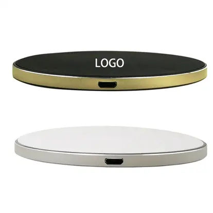 4.0" Black Disk Metallic Wireless Phone Charger