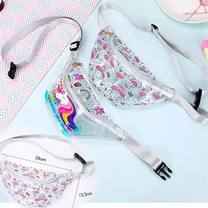 Flamingo Design Cotton Zipped Beach Tote Bag