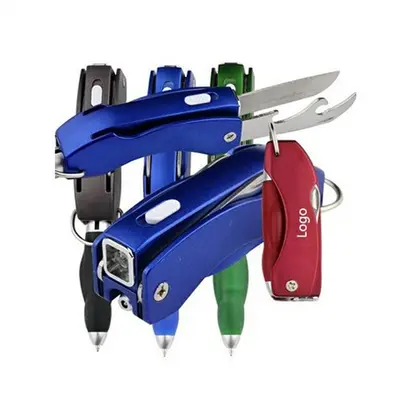 Multi-Functional ABS Ballpoint Pen With Buckle Knife Tool