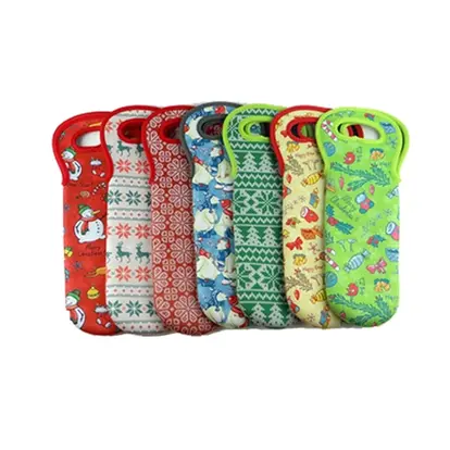 Custom Christmas Wine Tote Bags