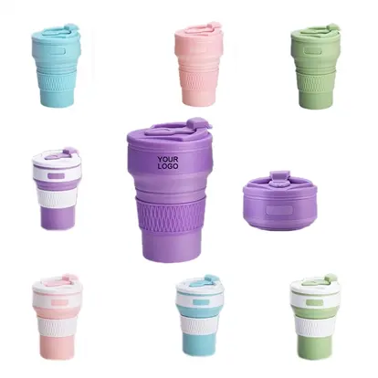 Portable silicone folding cup