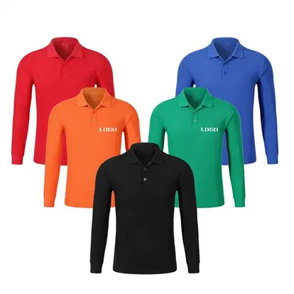 Custom Long-sleeved Cotton Polo Shirts