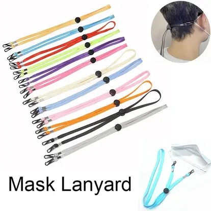 Stock Unimprinted Fast Delivery Adjustable Mask Lanyard