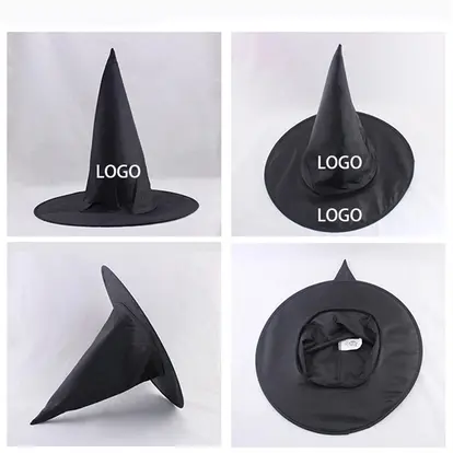 Custom Black Halloween Witch Hat