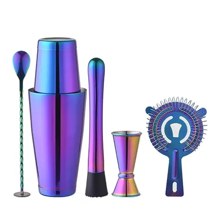 5 Pieces Stainless Steel Cocktail Shaker