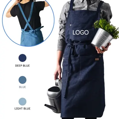 Durable multifunctional cotton denim apron for florists
