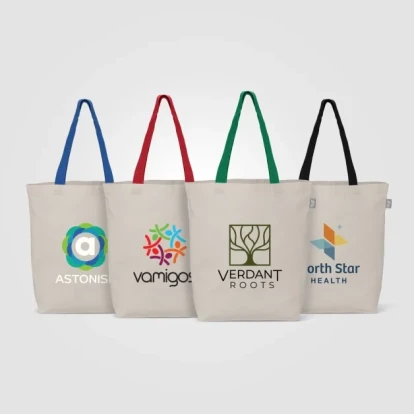 Tonga Recycled 5 oz Cotton Coloured Handle Shopping Tote Bag - 11L