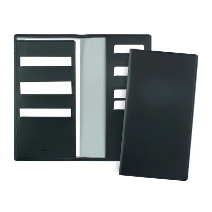 Black Travel Wallet in recycled Como