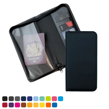 Zipped Travel Wallet in Soft Touch Vegan Torino PU