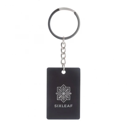 RectoShine Rectangle Metal Keyring