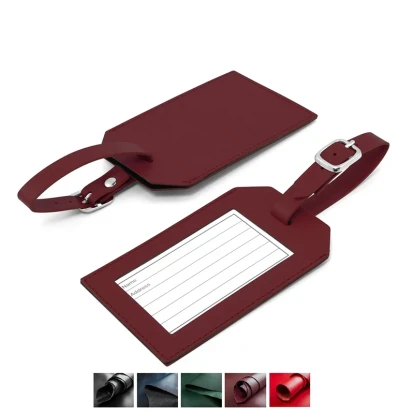 Universal Leather Rectangular Luggage Tag, made in the UK