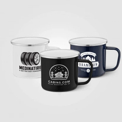 Wyoming 385ml Enamel-Coated Campfire Mug With Stainless Rim