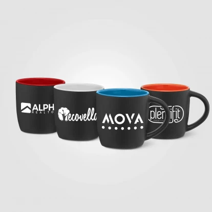 Zanzibar 355ml Matte Black Ceramic Mug With ColourPop