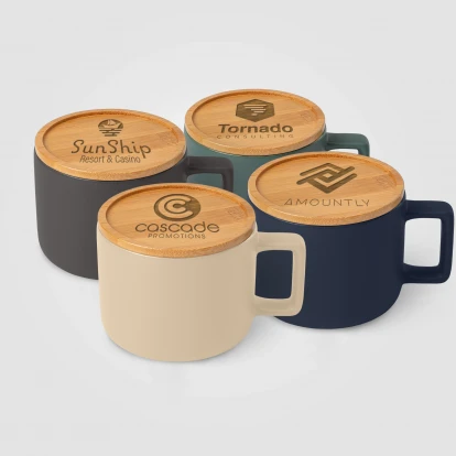 Café Virtuoso 355ml Ceramic Mug with Bamboo Lid