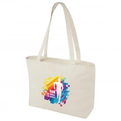 Ningbo 320 g/m² Zippered Cotton Tote Bag 15L
