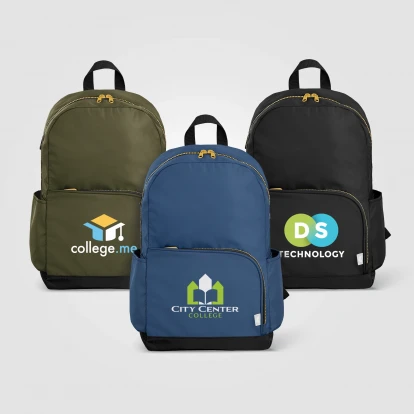 Kora rPET Dual Pocket Gold-Zip 38 cm Laptop Backpack 20L